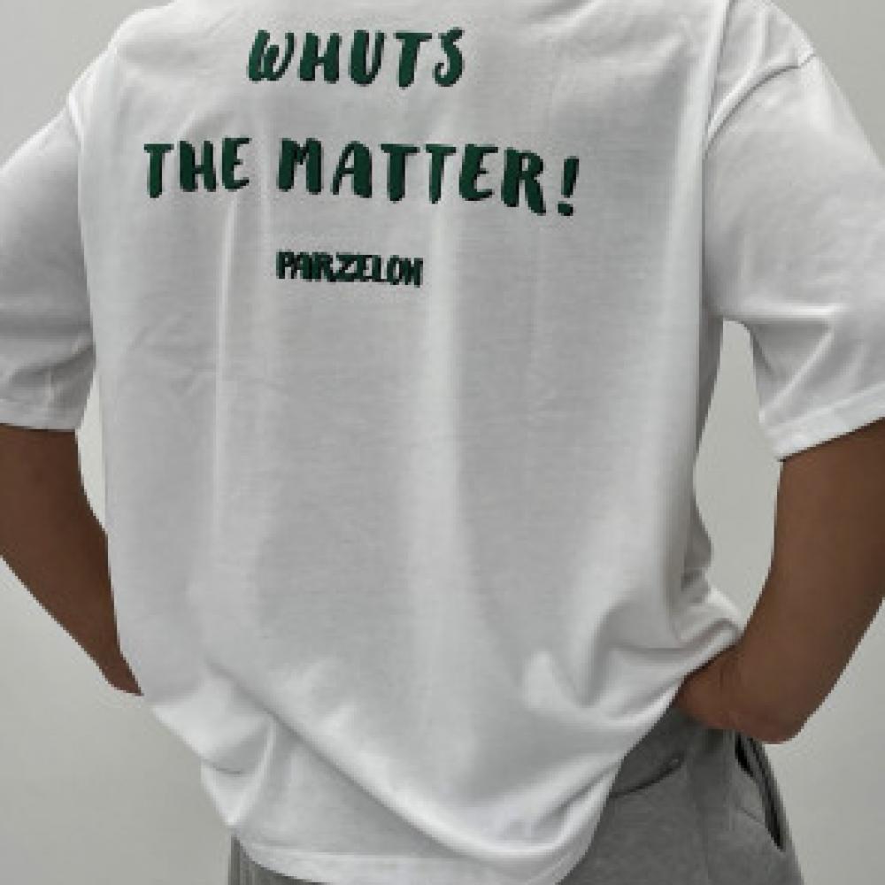 파르젤론 백레터 WHUTS THE MATTER! 오버핏 짐웨어 반팔 티셔츠