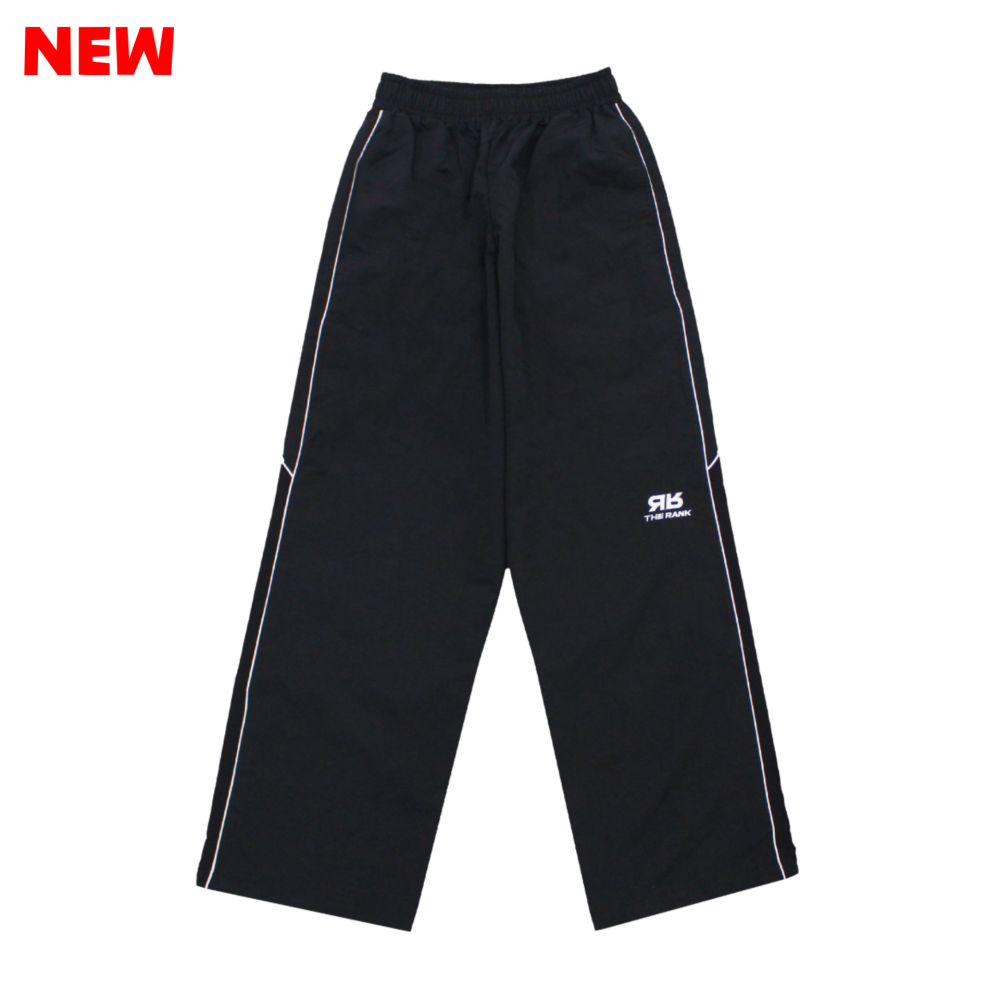 SPORTY ICON NYLON TRACK PANTS [BLACK/BLACK]