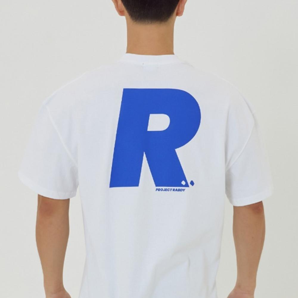 랩디 R 로고 오버핏 반팔 티셔츠 - 블루