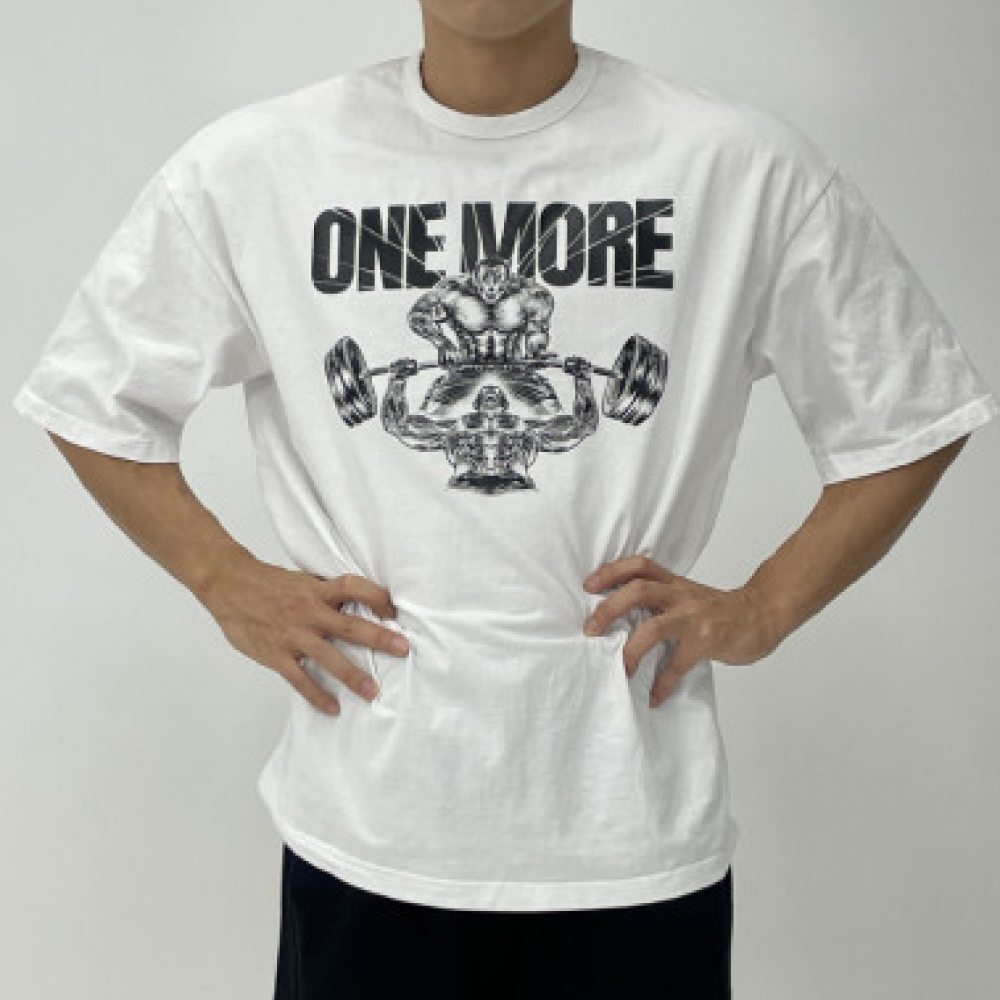 라스트원모어 MODEL1 헬스오버핏반팔 짐웨어 오버핏 반팔 어깨넓어보이는 옷 크로스핏 티셔츠