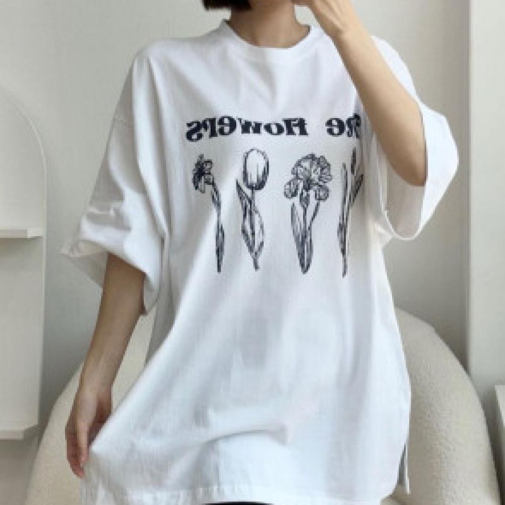 플라워 박스티 필라테스 요가복 임산부 임부복 빅사이즈 루즈핏