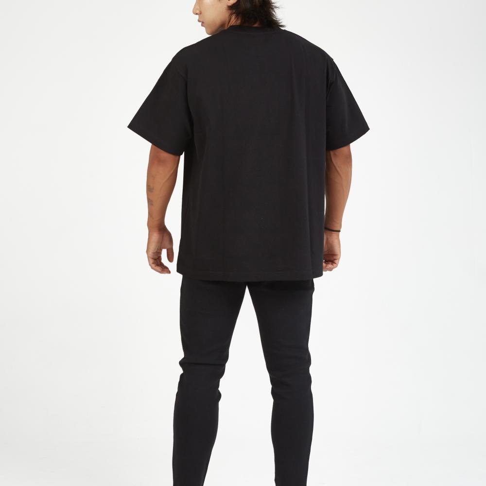 GHOSTTOWN GT 에센셜 피그먼트 세미 오버핏 티셔츠 블랙
