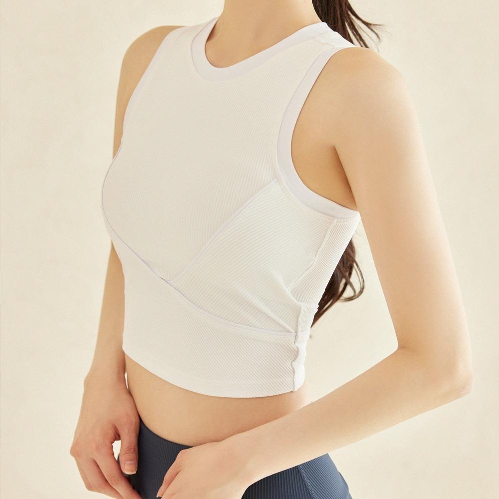 인텐션 하이넥 크롭탑 화이트