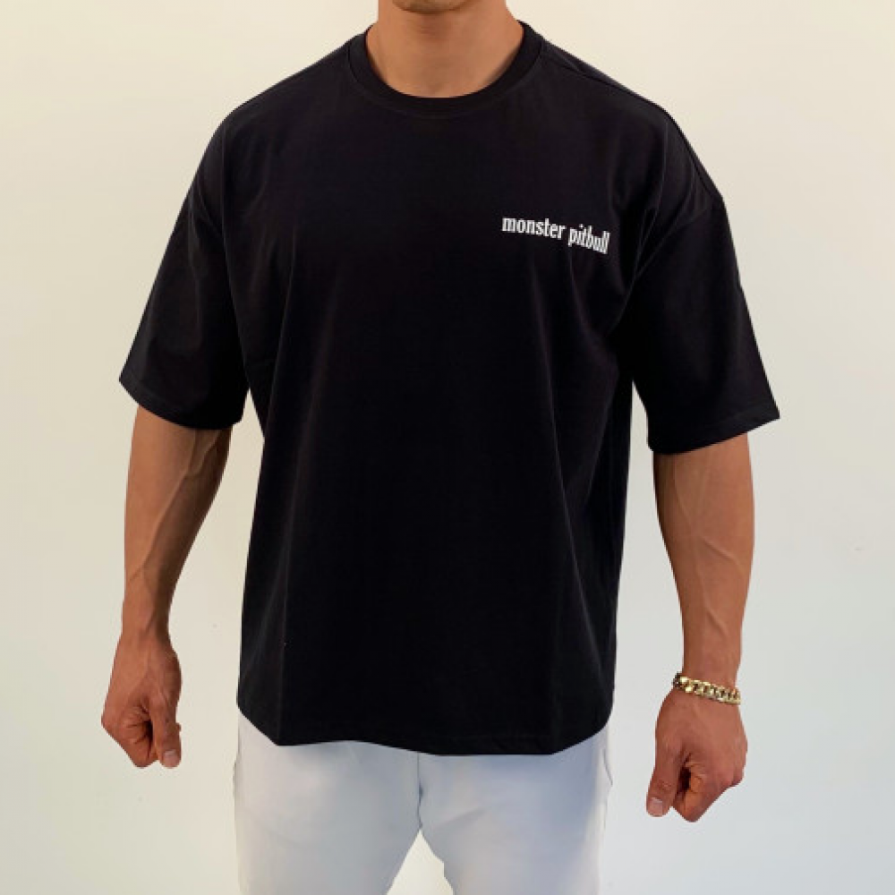 몬스터핏불 남자 백로고 오버핏 반팔 헬스 티셔츠 짐웨어 2color